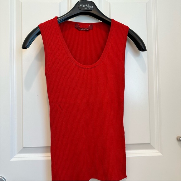 NWOT Max Mara Studio Label-cut Ribbed Knit Top Size: Medium US4/6 Summer/ Fall - Picture 4 of 12